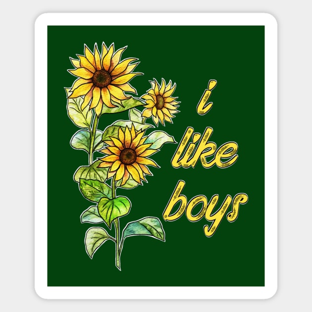 I Like Boys (Flowers) Magnet by JasonLloyd